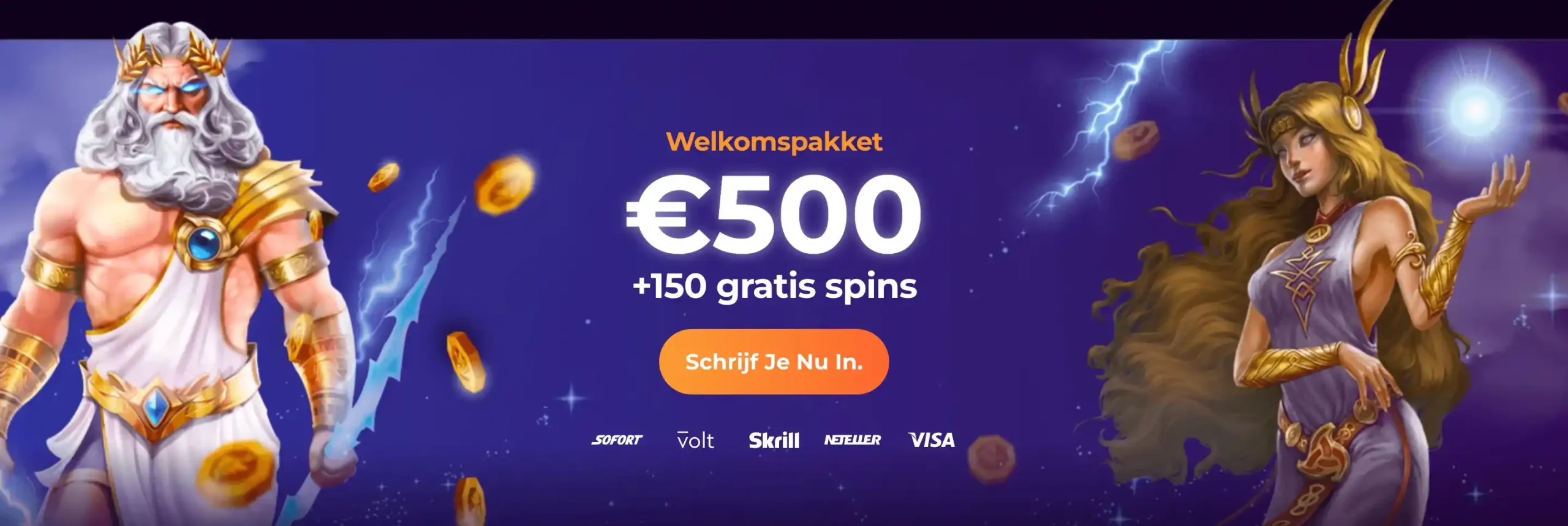DuxCasino promotiebanner met welkomstbonus en aanbiedingen